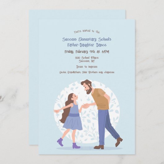 Vater-Tochter-Tanz Einladung (Vorne/Hinten)