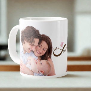 Vater-Tochter-Unendlichkeitssymbol rosa Herzen Jumbo-Tasse