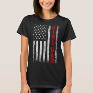 Vater Tochter Vater Von Mädchen USA-Flagge Vaterta T-Shirt
