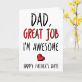 Vater Tolle Arbeit ich bin Phantastisch, lustiger  Karte (Gelbe Blume)