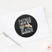 Vater trägt blau zur Sensibilisierung für Autismus Runder Aufkleber (Umschlag)