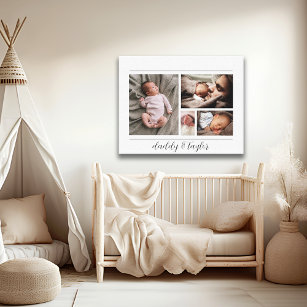 Vater trifft neue Baby Foto Collage Acryl Wandkunst