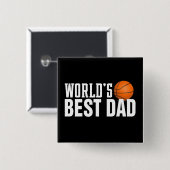 Vater Typografie-Basketball-Button der Welt Button (Vorne & Hinten)