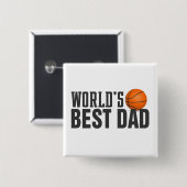 Vater Typografie-Basketball-Button der Welt Button (Vorne & Hinten)