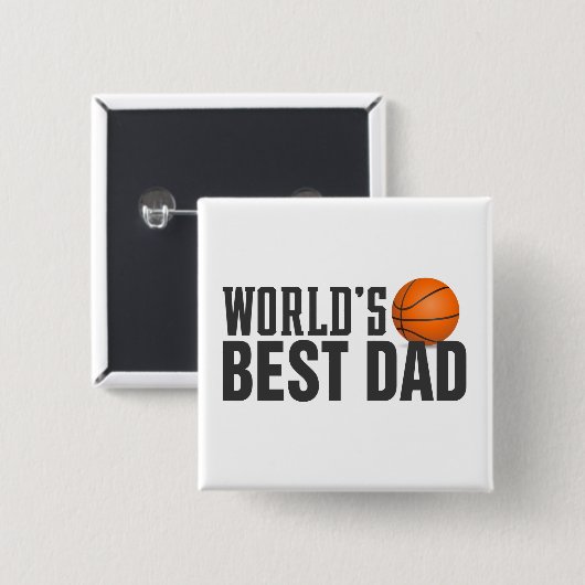 Vater Typografie-Basketball-Button der Welt Button (Vorne & Hinten)