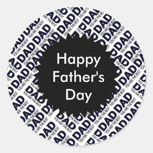 Vater Typografie Klassischer Rundsticker, Matte Runder Aufkleber (Vorderseite)