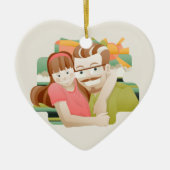 Vater u. Tochter Keramikornament (Vorne)