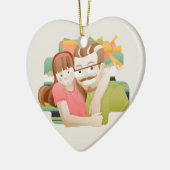 Vater u. Tochter Keramikornament (Links)