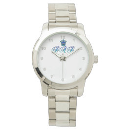 VATER übergroße silberne Armband-Uhr Armbanduhr