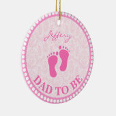 Vater, um Mädchen rosa Personalisiert zu sein Keramik Ornament (Rechts)