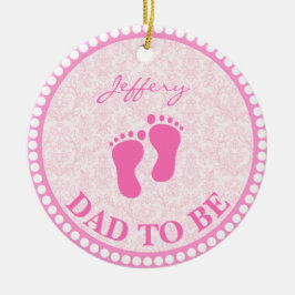 Vater, um Mädchen rosa Personalisiert zu sein Keramik Ornament