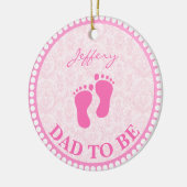 Vater, um Mädchen rosa Personalisiert zu sein Keramik Ornament (Links)