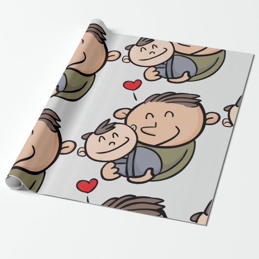 Vater und Baby Geschenkpapier (Ungerollt)