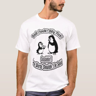 Vater und Baby Pinguin Lustiger Öl-Witz Süßes Tier T-Shirt