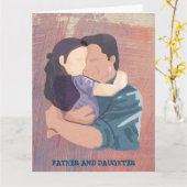VATER UND DAUGHTER HUG CARD KARTE (Gelbe Blume)