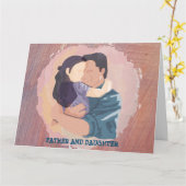 VATER UND DAUGHTER HUG CARD KARTE (Gelbe Blume)