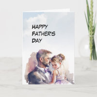 Vater und junge Tochter ziehen sich die Vatertagsk