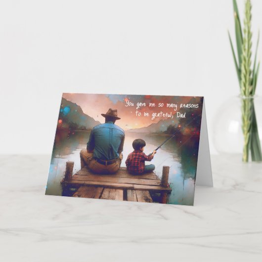 Vater und Jungfischen zum Geburtstag Karte (Vorderseite)