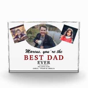 Vater und Kind Bester Vater je Vatertag Fotoblock