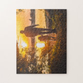 Vater und Kind glücklich Vatertag - Vater Foto Puzzle (Vertikal)