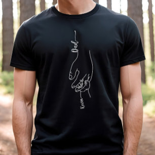 Vater und Kinder Hände mit Namen Shirt - Vatertag