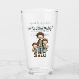 Vater und Kinder Individuelles Vatertagsglas Glas