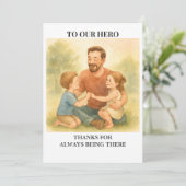 Vater und Kinder - Vatertagskarte Einladung (Stehend Vorderseite)