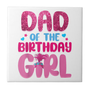 Vater und Mama Geburtstagskinderfamilie Matching Fliese