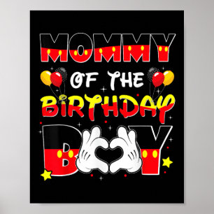 Vater und Mama Mommy der Geburtstagsjunge T-Shirt  Poster