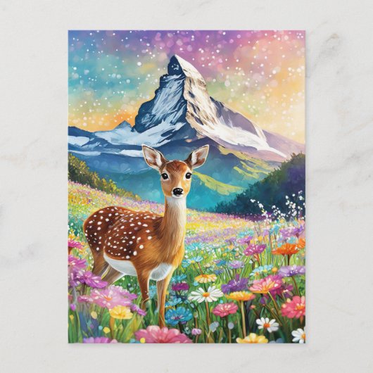 Vater und Matterhorn der Schweiz Postkarte (Vorderseite)