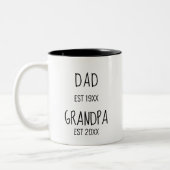 Vater und neue Opa EST 20XX Tasse (Links)