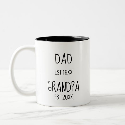 Vater und neue Opa EST 20XX Tasse (Links)