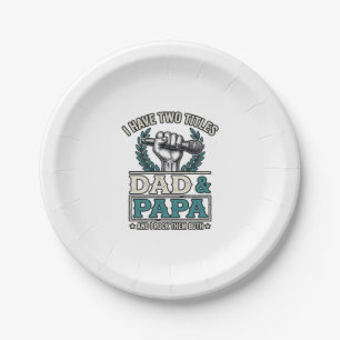 Vater Und Papa Rock Titel Vintage Mikrofon Shirt_ Pappteller