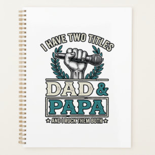 Vater Und Papa Rock-Titel Vintage-Mikrofon-Shirt_ Planer