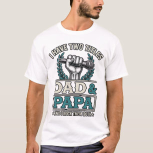 Vater Und Papa Rock-Titel Vintage-Mikrofon-Shirt_ T-Shirt