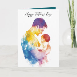 Vater und sein Sohn Silhouette Väter Tag Falten Karte