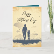 Vater und seine Silhouette Väter Tag Faltkarte