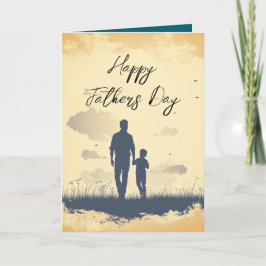 Vater und seine Silhouette Väter Tag Faltkarte Karte