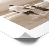 Vater und Sohn am Strand Poster (Ecke)