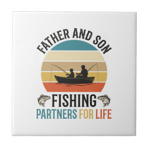 Vater und Sohn Angeln Partner fürs Leben Design_1 Fliese