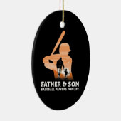 Vater und Sohn Baseball Spieler für das Leben Keramik Ornament (Rechts)