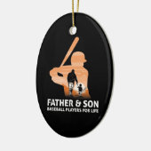 Vater und Sohn Baseball Spieler für das Leben Keramik Ornament (Links)