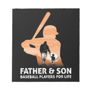 Vater und Sohn Baseball Spieler für das Leben Notizblock