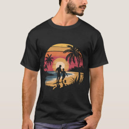 Vater und Sohn Beach Fußball T-Shirt