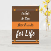 Vater und Sohn beste Freunde braun und orange Karte (Gelbe Blume)