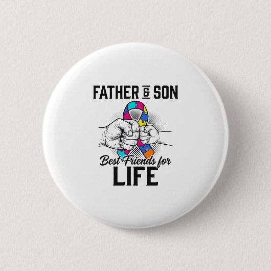Vater und Sohn beste Freunde fürs Leben Puzzleband Button (Vorderseite)