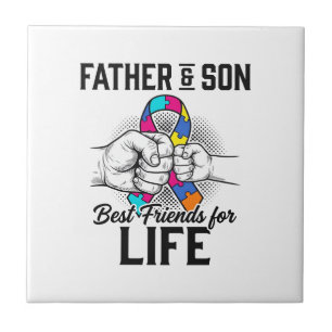 Vater und Sohn beste Freunde fürs Leben Puzzleband Fliese