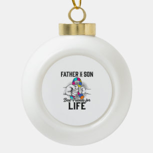Vater und Sohn beste Freunde fürs Leben Puzzleband Keramik Kugel-Ornament