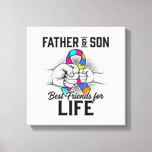 Vater und Sohn beste Freunde fürs Leben Puzzleband Leinwanddruck