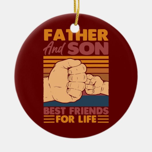 Vater und Sohn bester Freund für Lebensgemeinschaf Keramik Ornament (Vorne)
